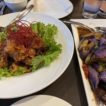 Sumittra Thai Cuisine - Eggplant and fried shrimp - Thai Near Me - Frederick, Maryland Sumittra Thai Cuisine - Eggplant and fried shrimp - Thai Near Me - Frederick, Maryland