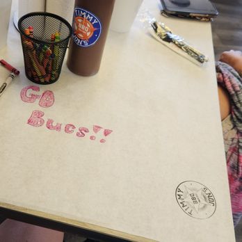 Timmy Jon's BBQ - We got to color while waiting. :) - Barbeque Near Me - Dade City, Florida