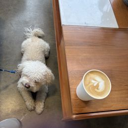 Oat and fermented rice milk latte delicious. Oat and fermented rice milk latte delicious.