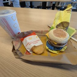 McDonald's - I mean, it's your basic egg McMuffin with sausage breakfast meal.