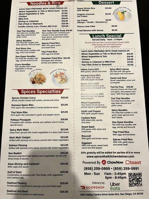 Menu photo 4 Spices Thai Kitchen San Diego, CA Menu photo 4 Spices Thai Kitchen San Diego, CA
