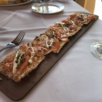 Seasons 52 - Smoked Salmon Flatbread - New American Near Me - Altamonte Springs, Florida Seasons 52 - Smoked Salmon Flatbread - New American Near Me - Altamonte Springs, Florida