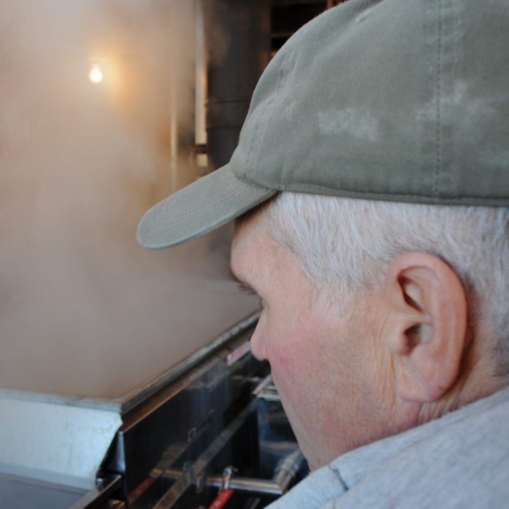 Looking in on the maple syrup making process