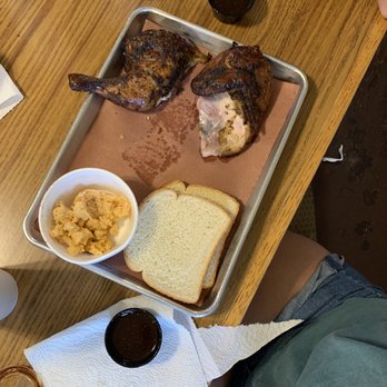 Butcher Paper BBQ - Chicken half with Mac & cheese. - Barbeque Near Me - Opelika, Alabama