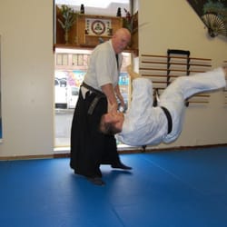 Modern Warrior Arts Academy - Sensei Bear Roberts throws John Call, who takes a high fall at Modern Warrior Arts Academy - Seibukan Jujutsu, Vallejo.