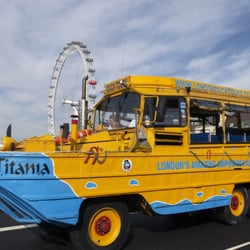 London Duck Tours - On Westminster bridge with London eye
