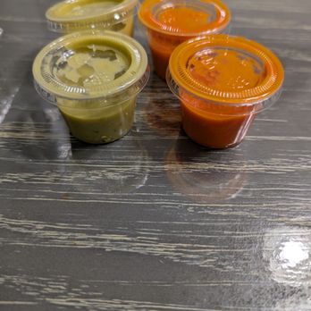 Happy Takos - Med green and red sauces - Tacos Near Me - Alvin, Texas