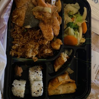 Quickway Hibachi - Salmon and Shrimp Bento Box - Fast Food Near Me - Clinton, Maryland