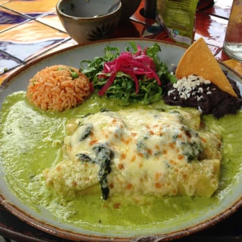 Las Bugambilias - Veggie enchiladas with crema poblano - Mexican Near Me - Philadelphia, Pennsylvania