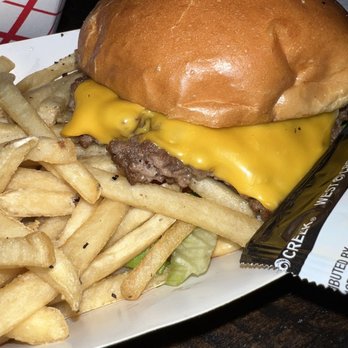 R Place Pub - Quarter pound cheeseburger with Fries - Pubs Near Me - Louisville, Kentucky
