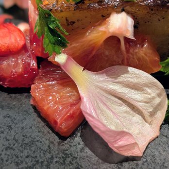 Populaire Modern Bistro - Hibiscus Petals on 5 Spiced Braised Pork Belly - French Near Me - Costa Mesa, California Populaire Modern Bistro - Hibiscus Petals on 5 Spiced Braised Pork Belly - French Near Me - Costa Mesa, California
