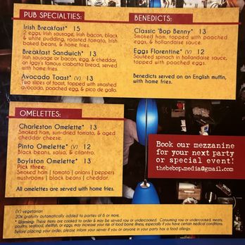 The Bebop - Brunch menu - Irish Pub Near Me - Boston, Massachusetts The Bebop - Brunch menu - Irish Pub Near Me - Boston, Massachusetts