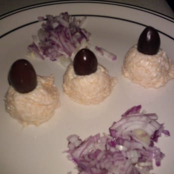 Dunarea Restaurant - Caviar spread with olives on onions...very well balanced. - Modern European Near Me - Anaheim, California