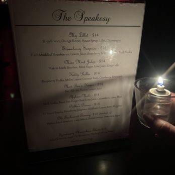 The Speakeasy - Menu (April 2024) - Speakeasies Near Me - Pasadena, California