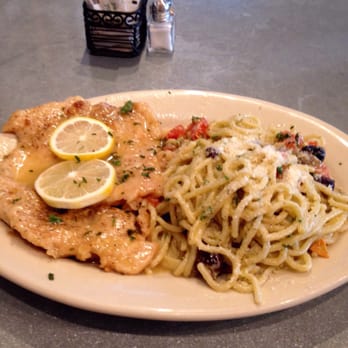 Paulie's - This is a photo of the large portion of their famous and delicious Chicken Piccata! - Sandwiches Near Me - Houston, Texas Paulie's - This is a photo of the large portion of their famous and delicious Chicken Piccata! - Sandwiches Near Me - Houston, Texas