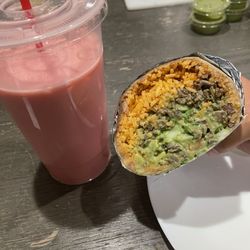 Tacos & Birria Jalisco - Burrito de asada , agua fresca de fresa