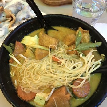 Saigon Lotus - Oops, started digging in before I snapped a pic! Curry noodles ($9 for a small) - Vietnamese Near Me - Toronto, Ontario Saigon Lotus - Oops, started digging in before I snapped a pic! Curry noodles ($9 for a small) - Vietnamese Near Me - Toronto, Ontario