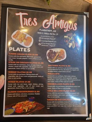 Menu photo 1 Tres Amigos Flagstaff, AZ