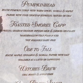 Arrowhead Coffee - Fall menu - Coffee & Tea Near Me - Greensboro, North Carolina