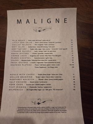 Menu photo 2 Maligne Seaside, CA Menu photo 2 Maligne Seaside, CA