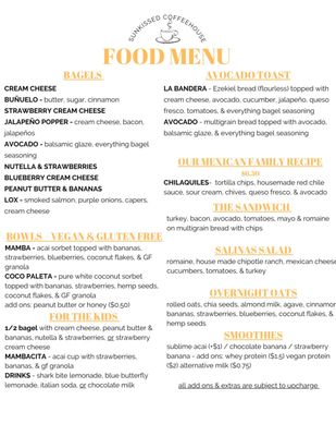 Menu photo 2 Sunkissed Coffeehouse Yuma, AZ