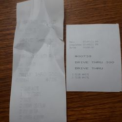 Harvey's & St-Hubert Combo - Receipt