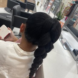 High ponytail with braid High ponytail with braid