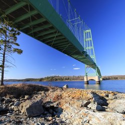 Greenhead Lobster - The Deer Isle-Sedgwick bridge, completed in 1939, spans the Eggemoggin Reach, connecting Deer Isle & Stonington to the mainland.