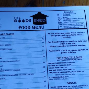 The Goods Shed - Menu - Bars Near Me - Wodonga, VIC The Goods Shed - Menu - Bars Near Me - Wodonga, VIC