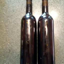 Bottles of homemade wine
