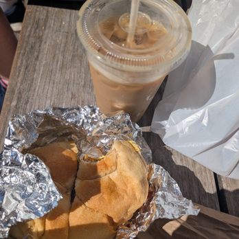 Chelsea Papaya - Iced coffee and bacon egg and cheese - Hot Dogs Near Me - New York, New York