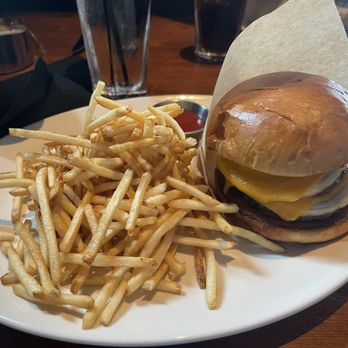 J. Alexander's Restaurant - Double Cheese Burger with String Fries - New American Near Me - Columbus, Ohio