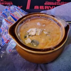 Seadrift Sports Bar & Grill - Chicken poblano soup .