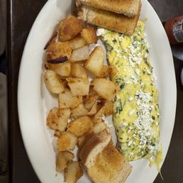 Fetta, mushroom and spinach omelette Fetta, mushroom and spinach omelette