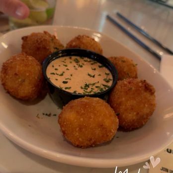 Bulldog Burger - Fried Pimento cheese balls. Delicious! - Burgers Near Me - Starkville, Mississippi Bulldog Burger - Fried Pimento cheese balls. Delicious! - Burgers Near Me - Starkville, Mississippi