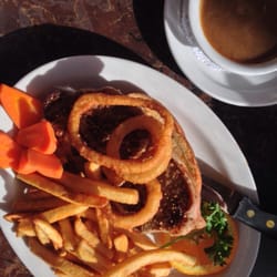Carmel Restaurant - Massive "6oz" steak sandwich.