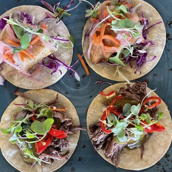 Fish Gaucho - Surf and Turf with West Coast Fish taco and Short Rib taco - Mexican Near Me - Paso Robles, California