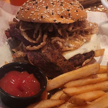Miller's Ale House - 'Cue bacon cheeseburger + egg - Sports Bars Near Me - Fayetteville, Georgia Miller's Ale House - 'Cue bacon cheeseburger + egg - Sports Bars Near Me - Fayetteville, Georgia