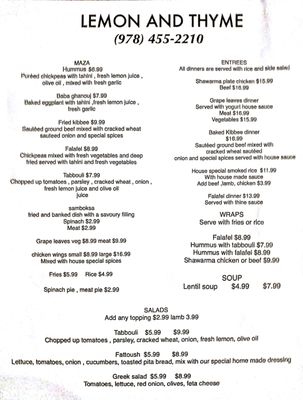 Menu photo 5 Lemon And Thyme Lowell, MA