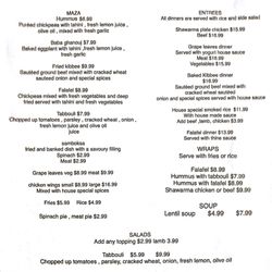 Lemon And Thyme - Menu