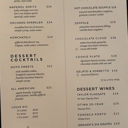 Dessert menu Dessert menu