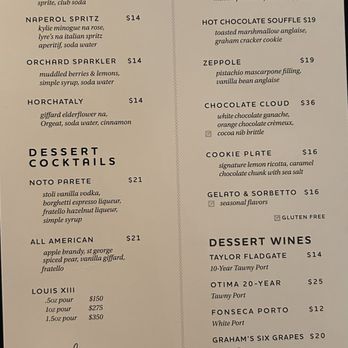 Luna By Giada - Dessert menu - Italian Near Me - Scottsdale, Arizona Luna By Giada - Dessert menu - Italian Near Me - Scottsdale, Arizona