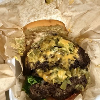 Smash & Shake - Green chile smash burger with the extra patty - Burgers Near Me - Albuquerque, New Mexico