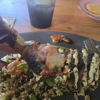 Plank Provisions - Took a large bite of shrimp - so good - jalapeno lined then bacon wrapped - Seafood Near Me - Fort Worth, Texas