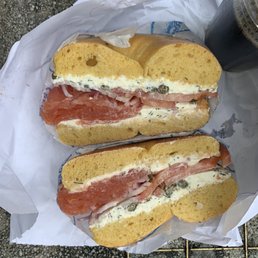 Nova Scotia Salmon Sandwich on Plain Bagel Nova Scotia Salmon Sandwich on Plain Bagel
