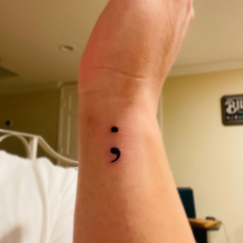 Semicolon tattoo