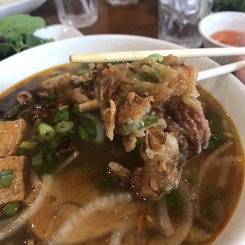 Bep Saigon Asian Kitchen - Whole Fried soft shell crab in bun rieu. - Vietnamese Near Me - Austin, Texas