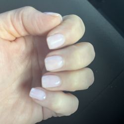 Le Char Beauty Spa - She used only the pink on my nails from the pink and white french manicure set, which turned out to be a perfect pale pink.