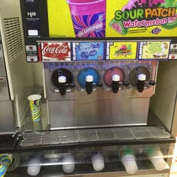 a soda dispenser in a store