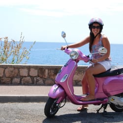 Yourent-Cannes - My model wife on our scooter.